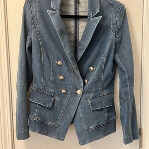 WHBM Blue Denim Blazer